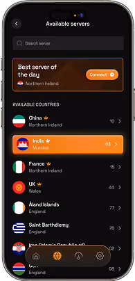 VPN app UI on iPhone